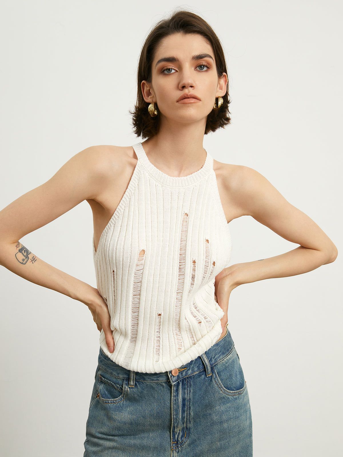 Ladder Knit Tank Top sold by COMMENSE product image thumbnail 2