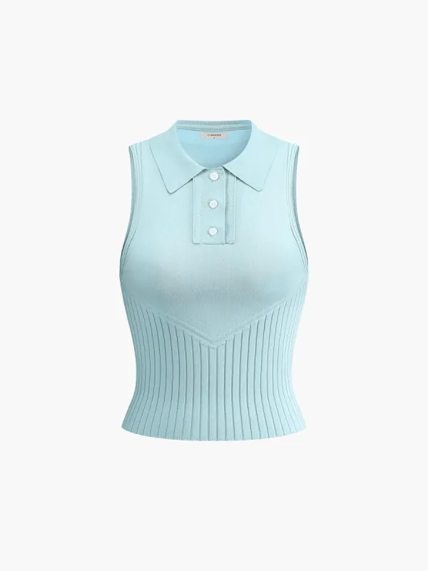 Button Ruched Sweater Vest sold by COMMENSE