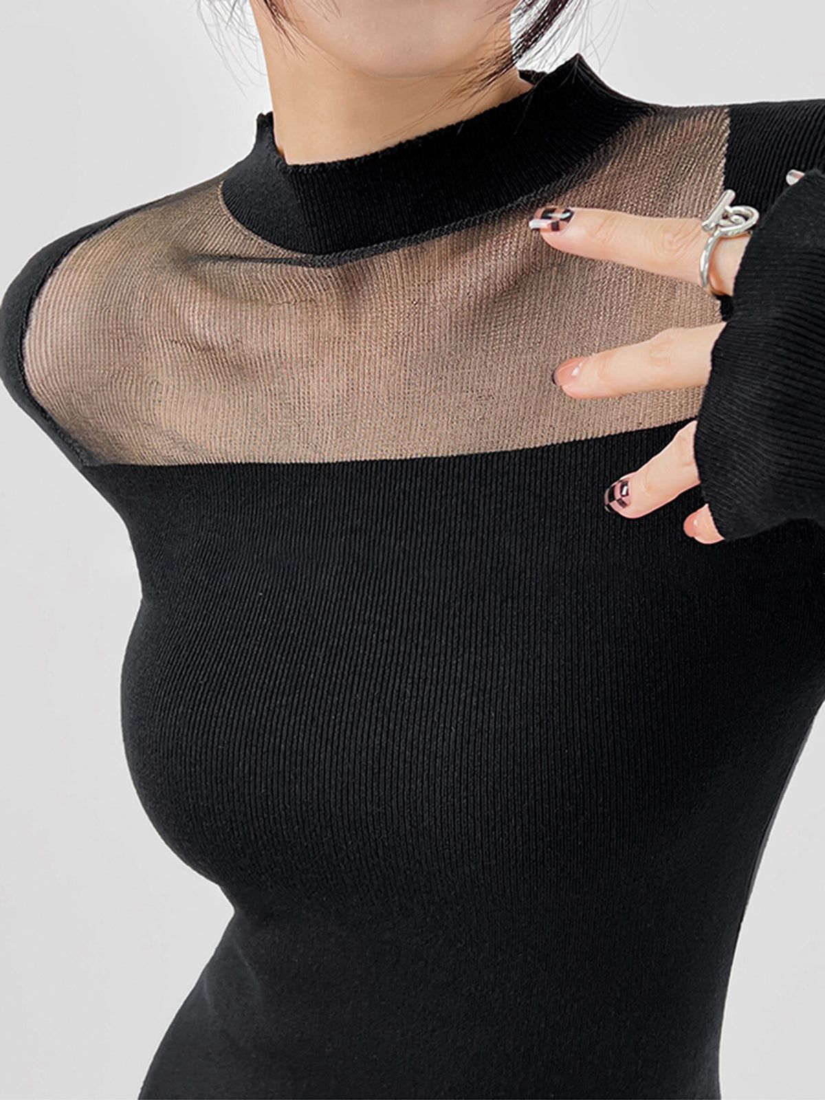 Midnight Secrets Mesh Short Dress sold by COMMENSE product image thumbnail 4