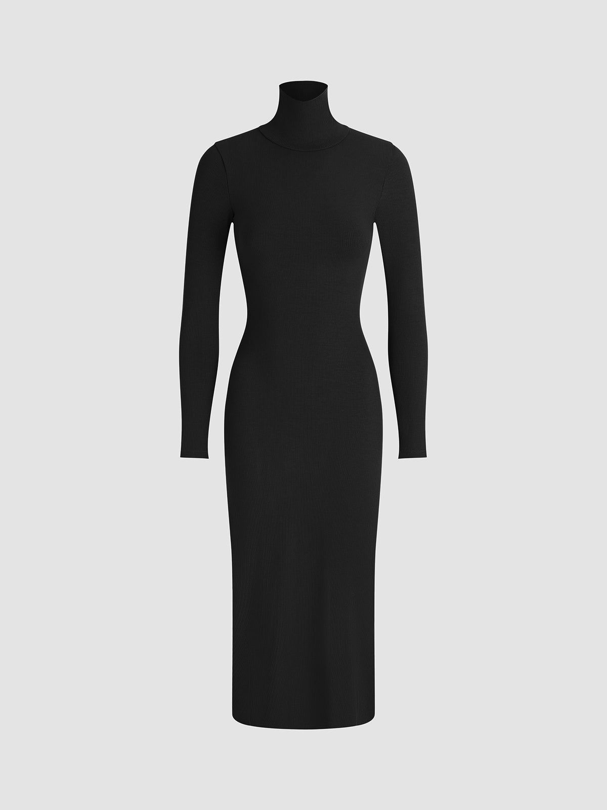 Mockneck Rib Long Sleeve Long Dress sold by COMMENSE product image thumbnail 6