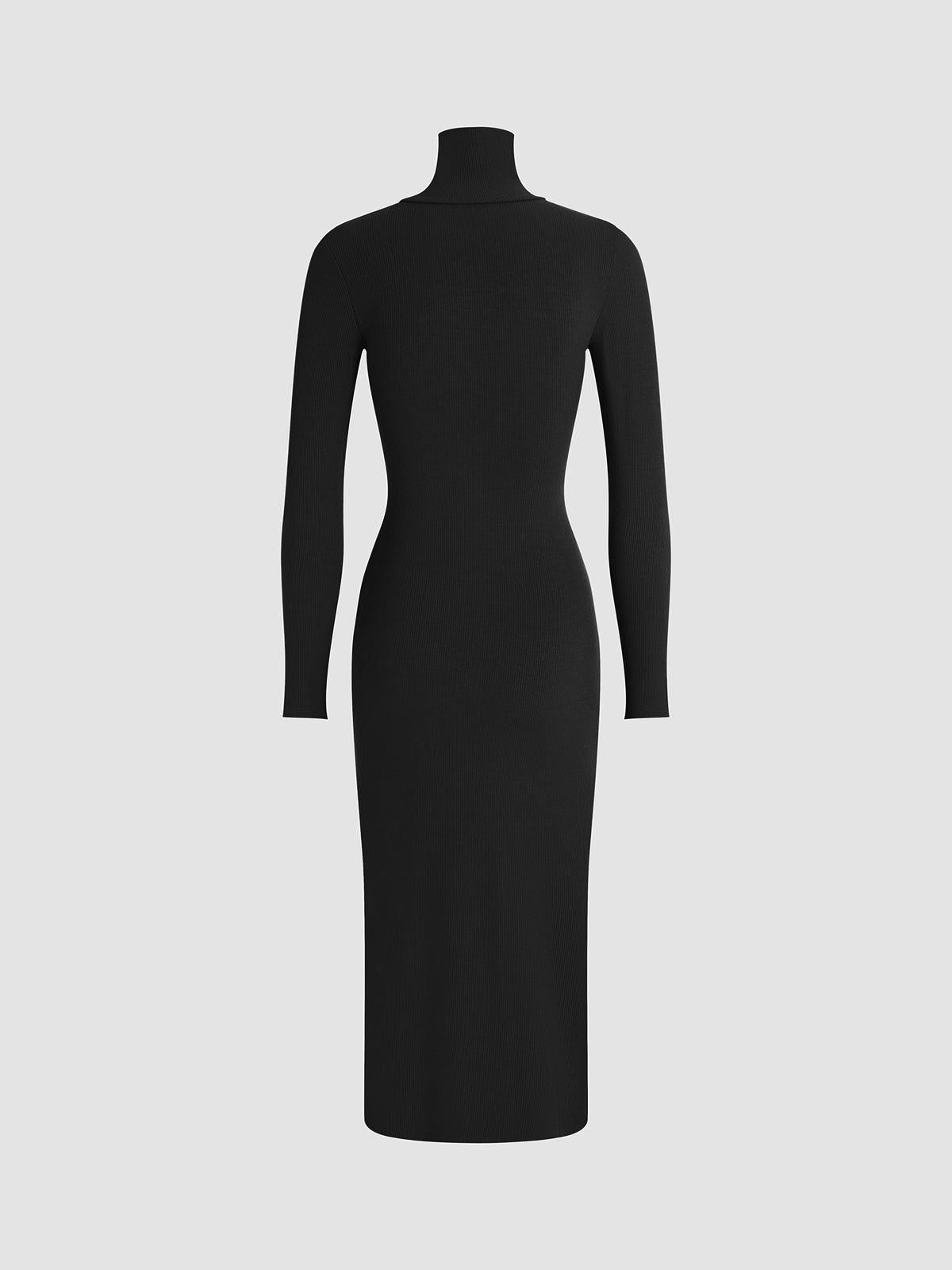 Mockneck Rib Long Sleeve Long Dress sold by COMMENSE product image thumbnail 7