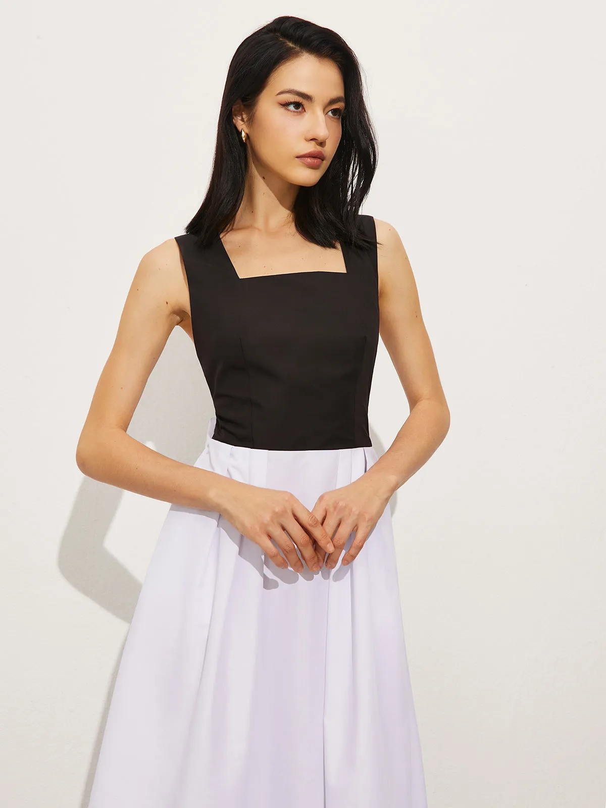 Square Neck Criss Cross Dress sold by COMMENSE product image thumbnail 4