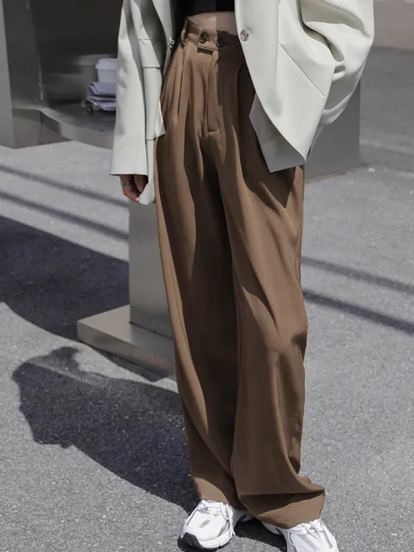Lavish Style Pleat Wide Leg Pants sold by COMMENSE