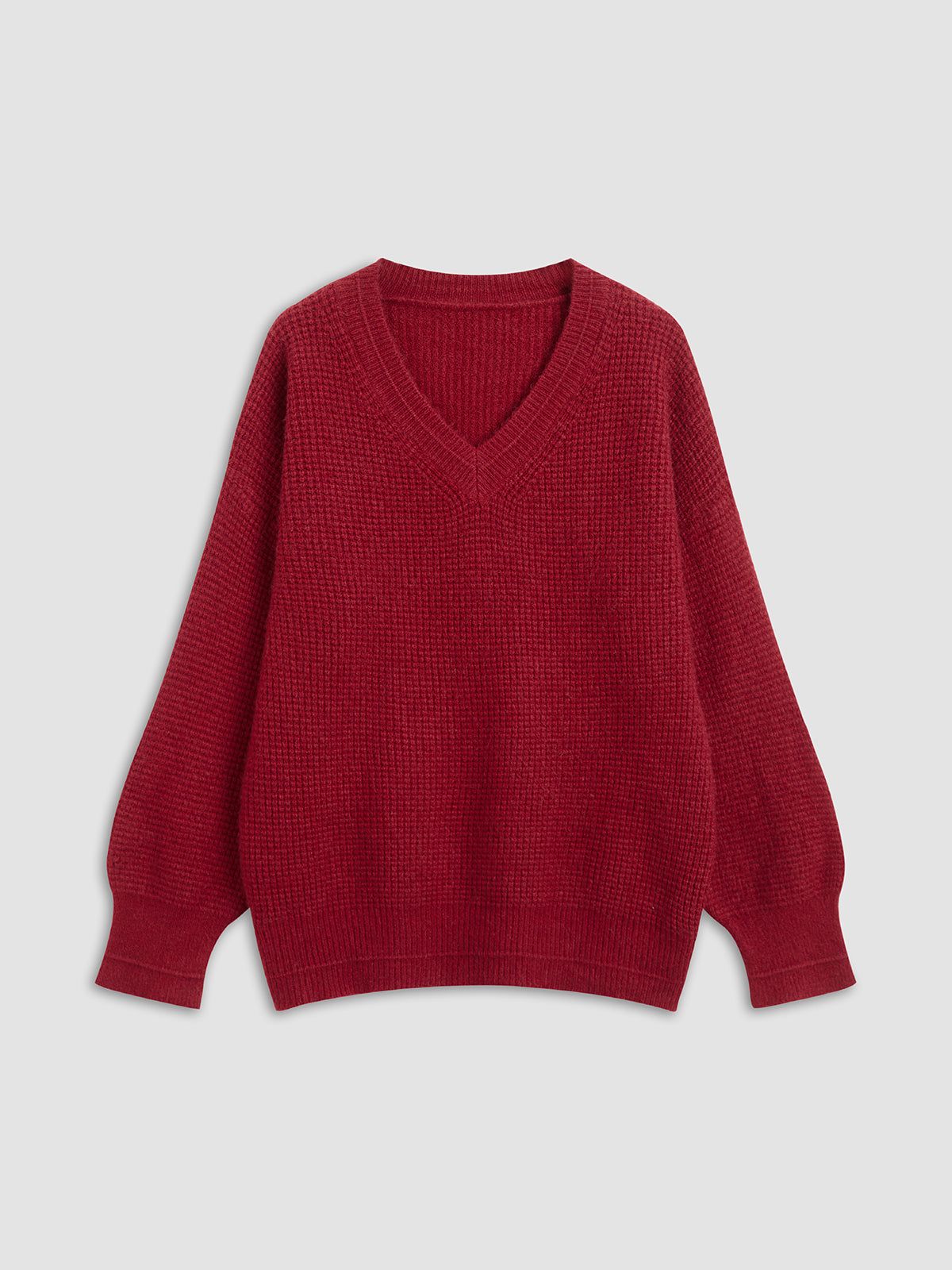 Poinsettia V-Neck Sweater sold by COMMENSE