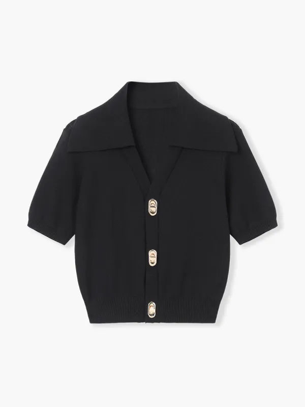 Effortless Collared Top sold by COMMENSE
