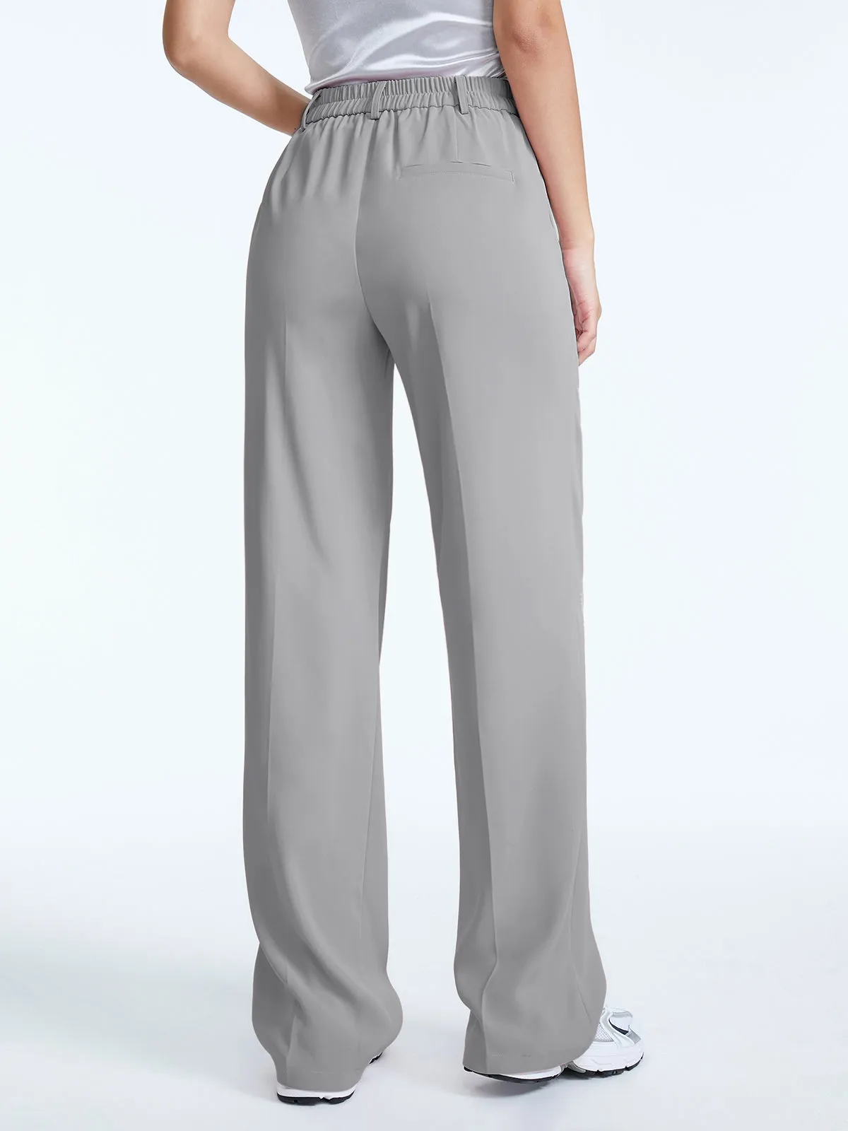 High Waisted Straight Leg Pleat Front Trousers sold by COMMENSE product image thumbnail 5
