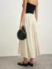 Cotton Blends Pleated Skirt Without Belt sold by COMMENSE