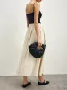 Cotton Blends Pleated Skirt Without Belt sold by COMMENSE