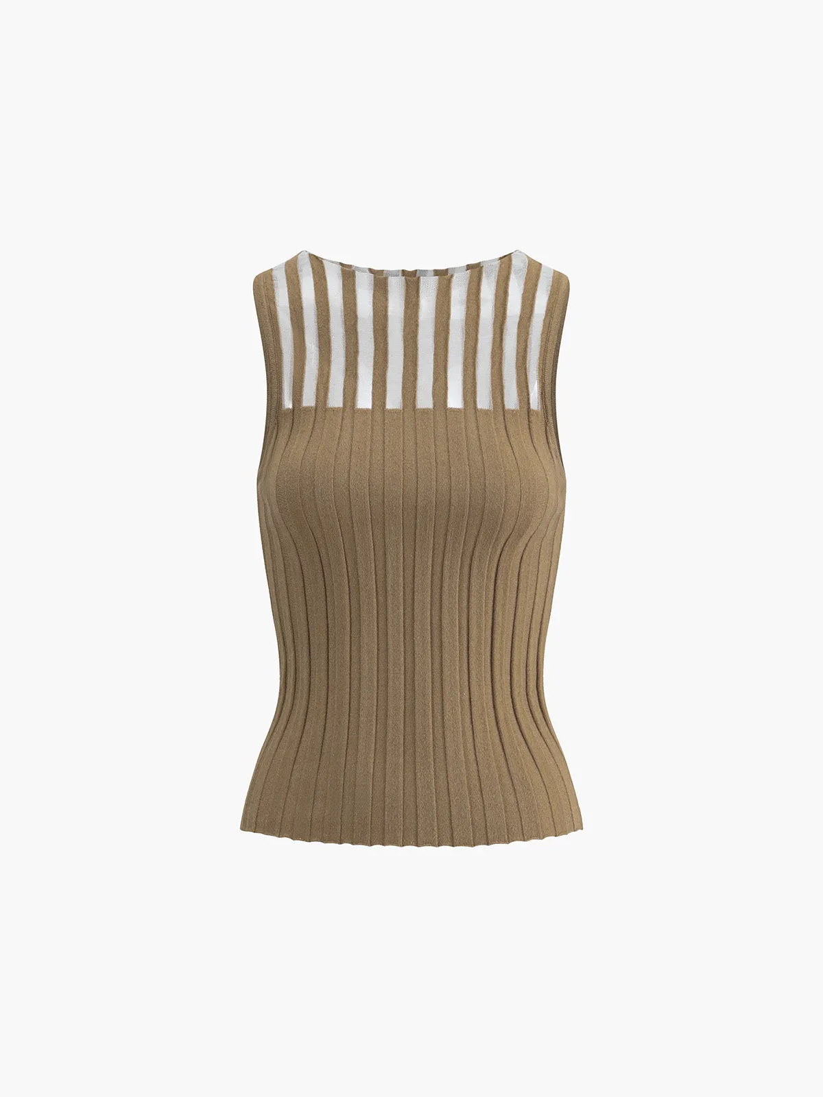 Sheer Ribbed Tank Top sold by COMMENSE product image thumbnail 5