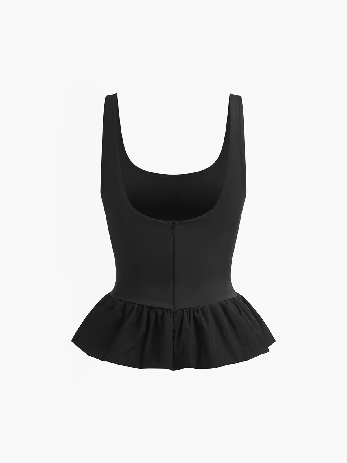 Solid Pleated Ruffle Tank Top sold by COMMENSE product image thumbnail 2