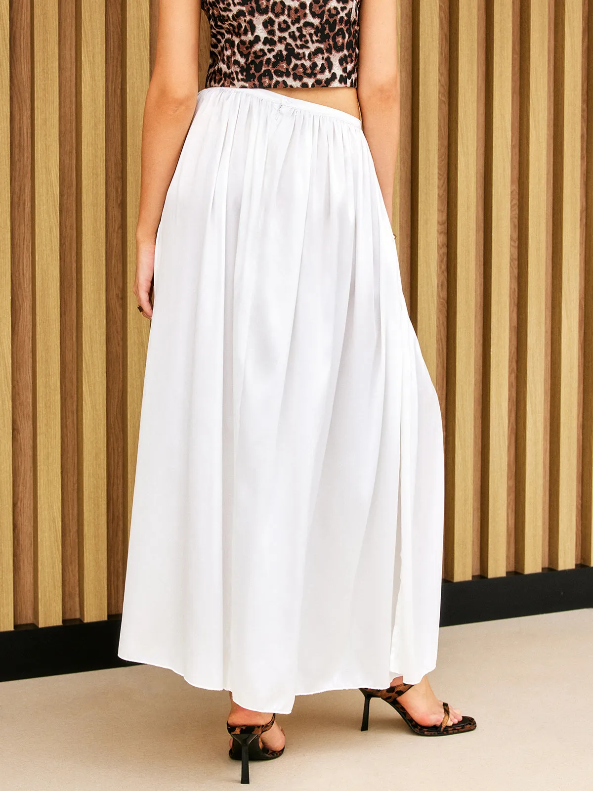 Side Split Pleated Maxi Skirt sold by COMMENSE product image thumbnail 5