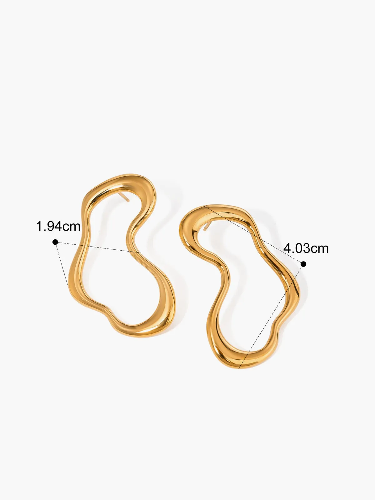 Irregular Metal Stud Earrings sold by COMMENSE product image thumbnail 5