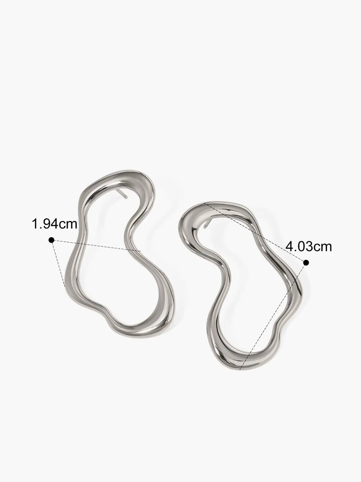 Irregular Metal Stud Earrings sold by COMMENSE product image thumbnail 3