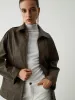 Distressed Leather Double Pockets Jacket sold by COMMENSE