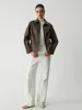 Distressed Leather Double Pockets Jacket sold by COMMENSE