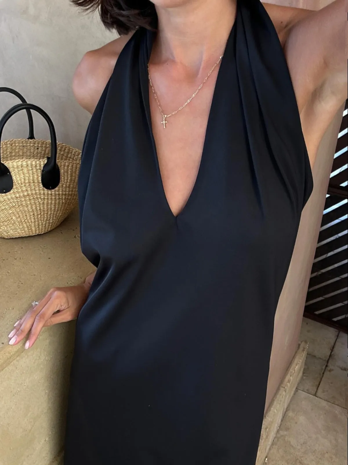 Halter Backless Satin Long Dress sold by COMMENSE product image thumbnail 3