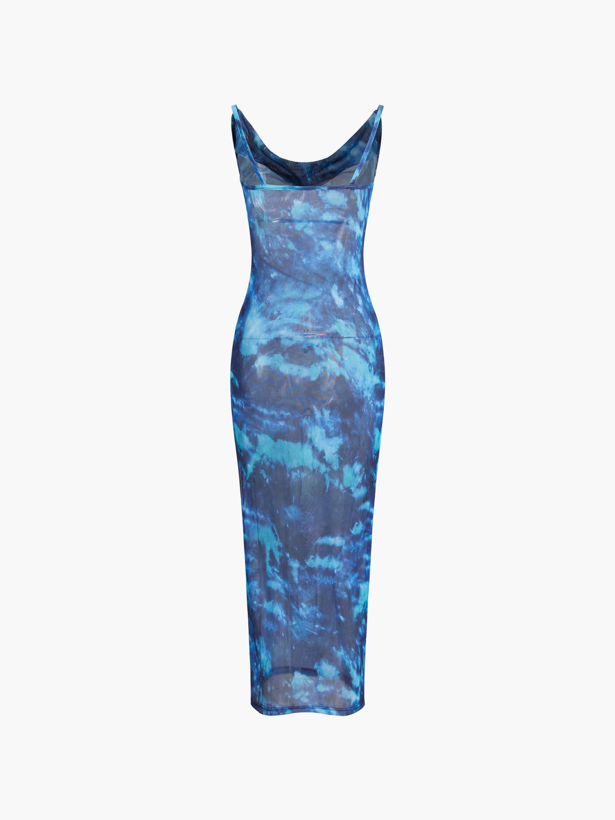 Deep Ocean Tie Dye Mesh Long Dress sold by COMMENSE product image thumbnail 3