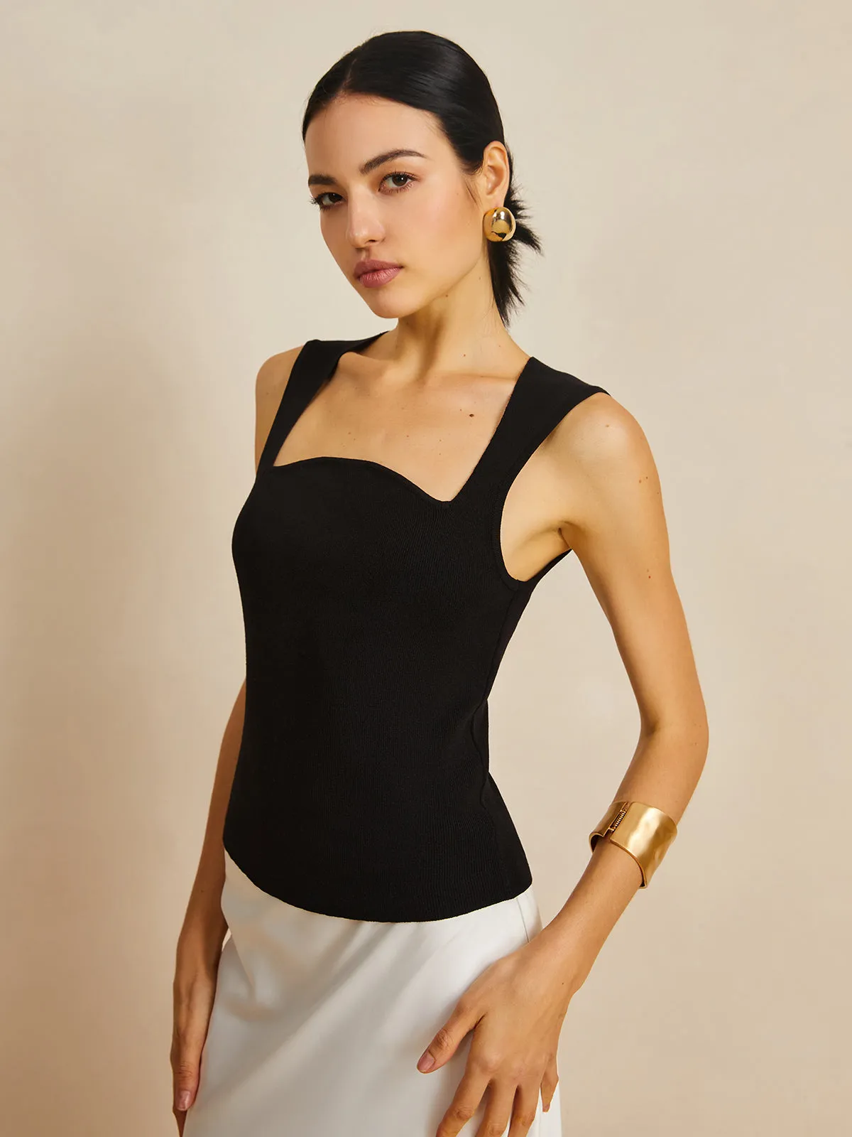 Square Neck Sweater Vest sold by COMMENSE product image thumbnail 3