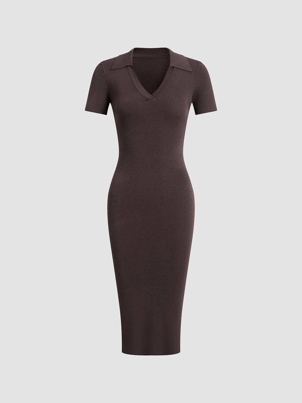 Solid Short Sleeve Sweater Dress sold by COMMENSE