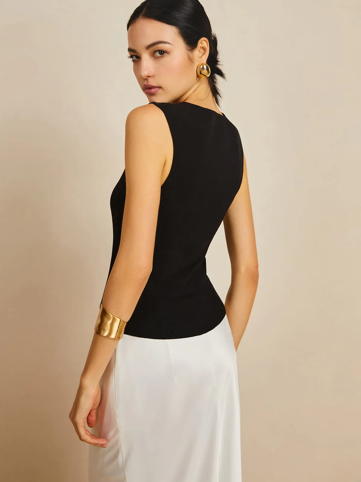 Square Neck Sweater Vest sold by COMMENSE product image thumbnail 5