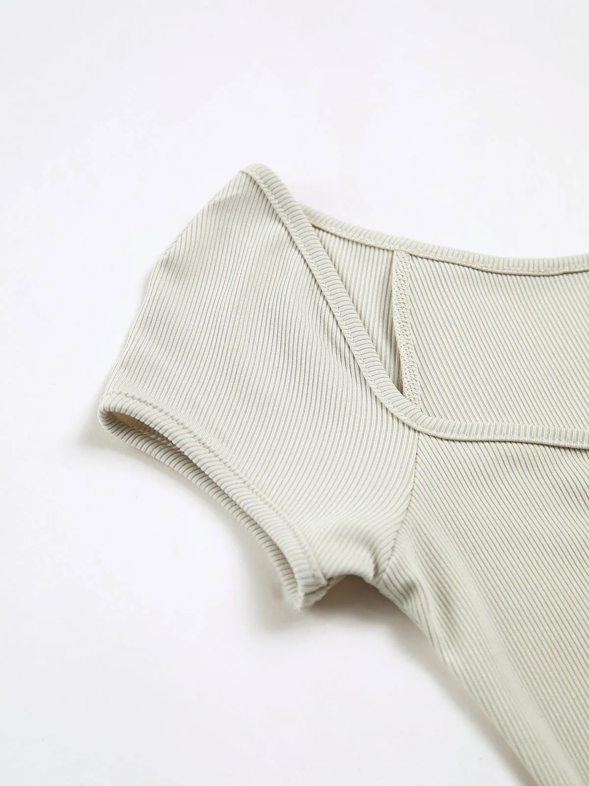 Cold Shoulder Ribbed Midi Knit Dress sold by COMMENSE product image thumbnail 3