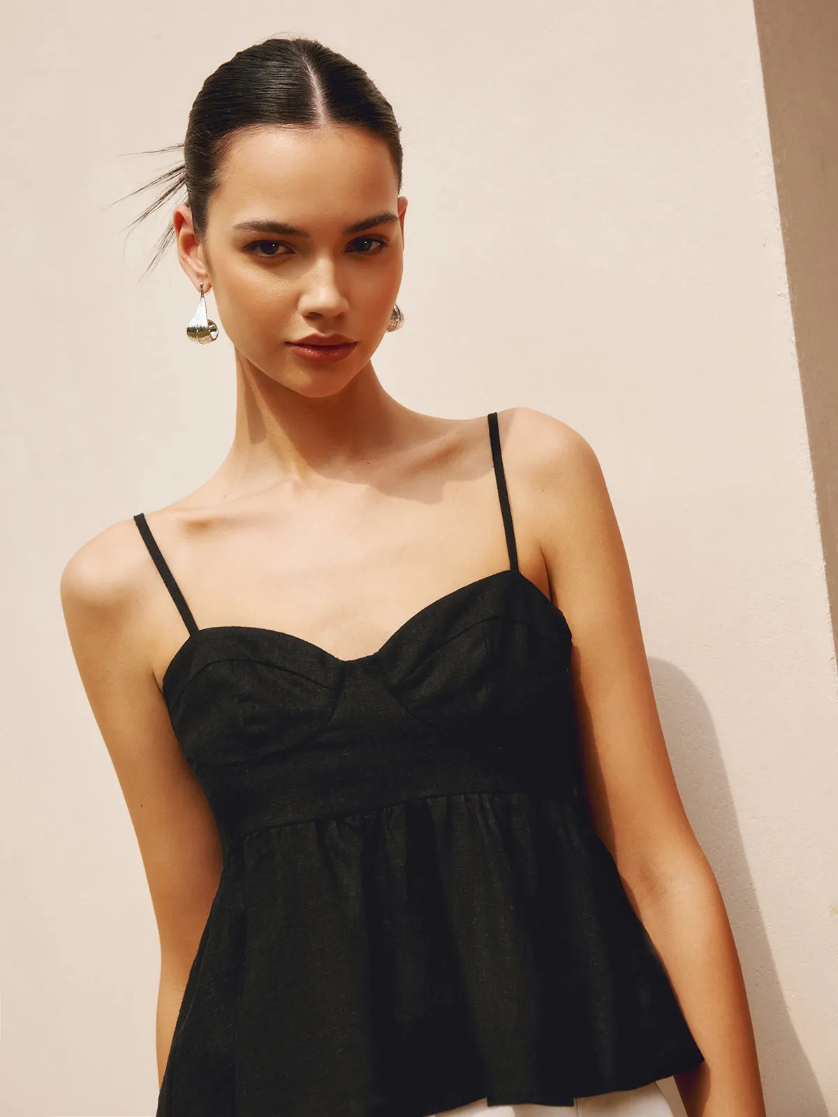 Peplum Cropped Cami Top sold by COMMENSE product image thumbnail 3