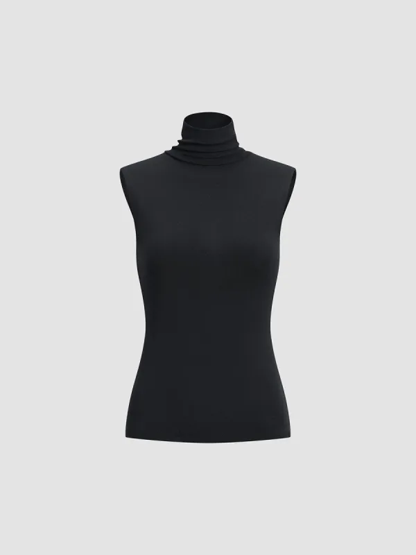 Turtleneck Sleeveless Tank Top sold by COMMENSE