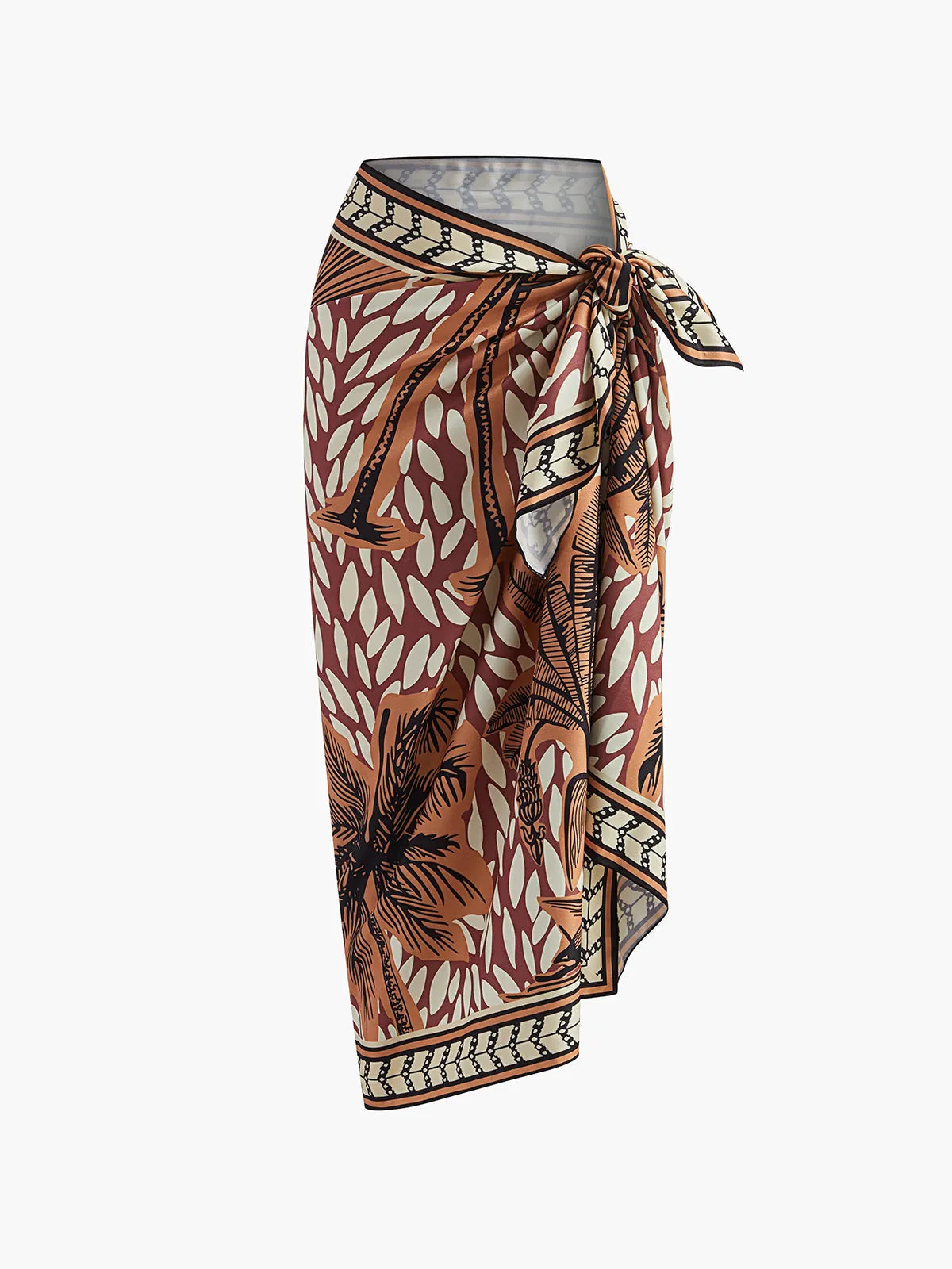 Floral Print Knotted Cover Up sold by COMMENSE