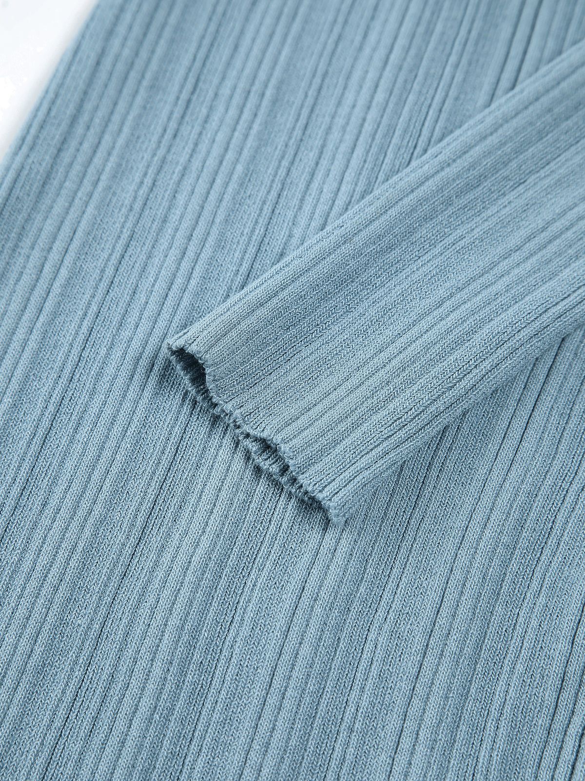 Baby Blue Knit Long Sleeve Midi Dress sold by COMMENSE product image thumbnail 5