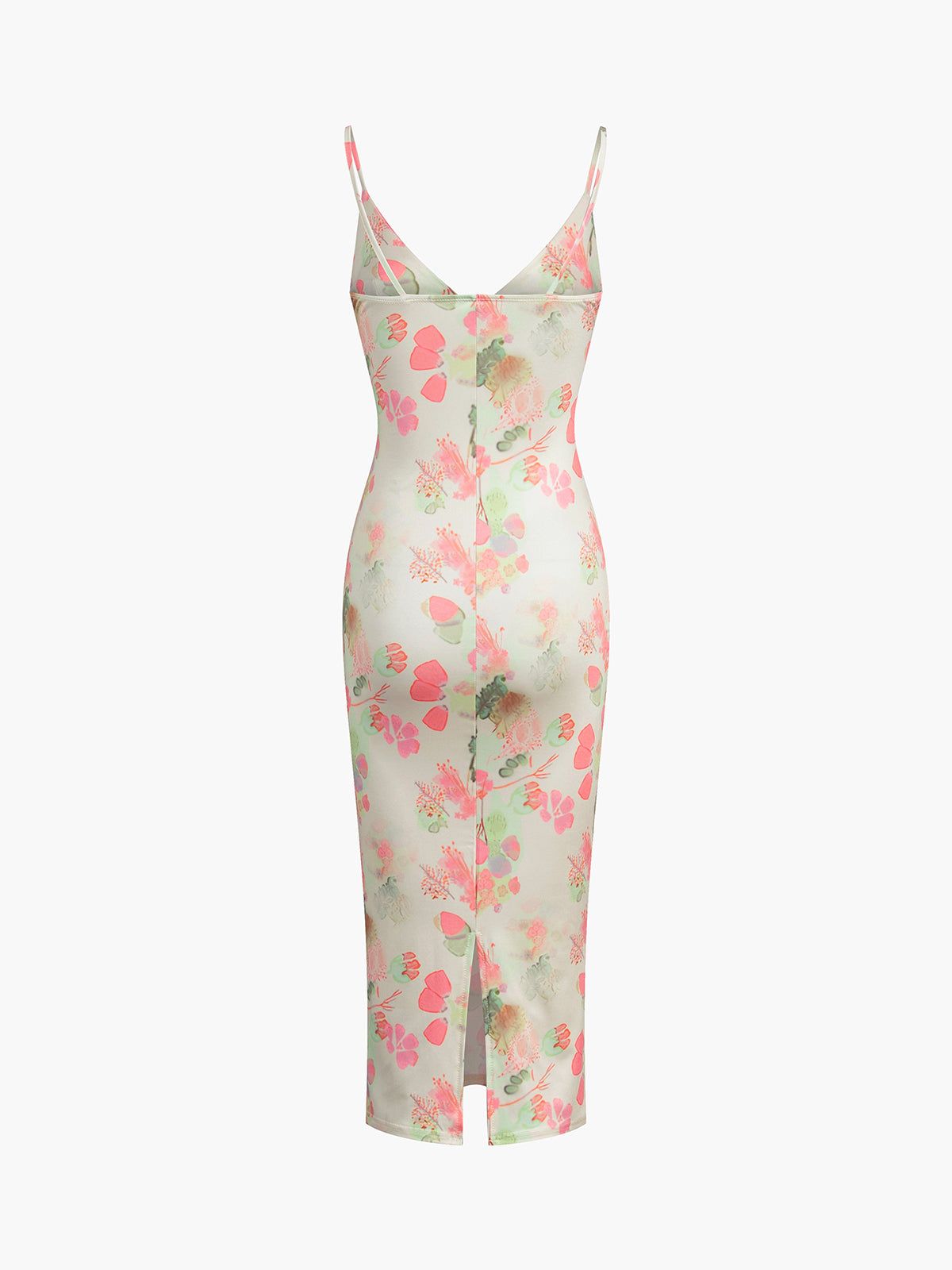 Cherry Blossom Floral Slit Midi Dress sold by COMMENSE product image thumbnail 2