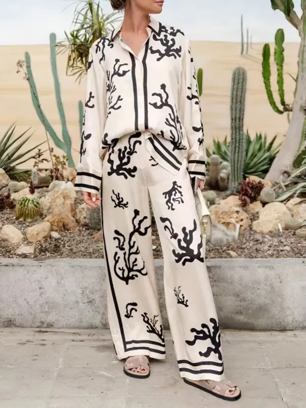 Cactus Print Oversized Pants Set sold by COMMENSE