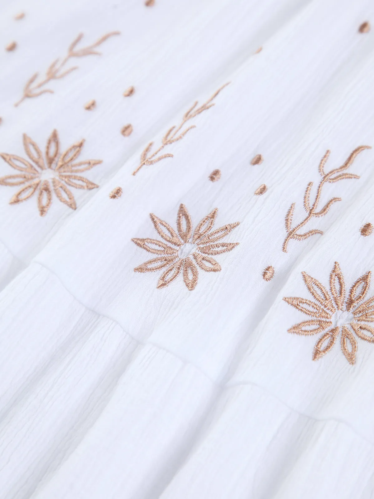 Embroidery Knotted Halter Long Dress sold by COMMENSE product image thumbnail 4