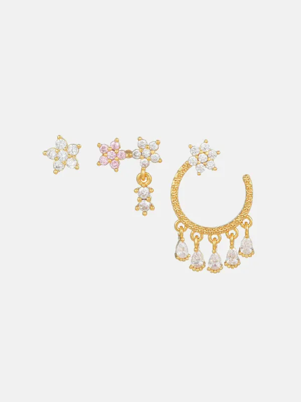 Floral Vibes Drop Earrings-3 Pieces sold by COMMENSE