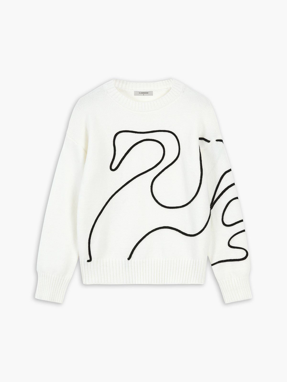 Goose Pattern Crew Neck Knit Sweater sold by COMMENSE