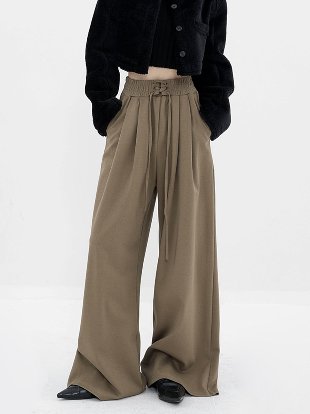 Solid Drawstring Baggy Sweatpants sold by COMMENSE product image thumbnail 5