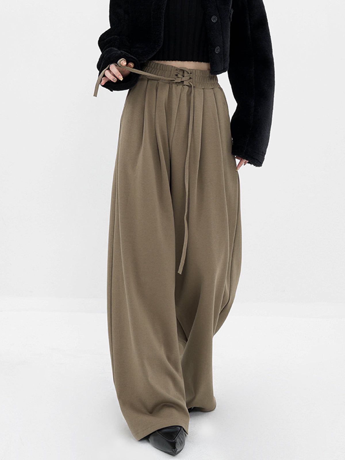Solid Drawstring Baggy Sweatpants sold by COMMENSE product image thumbnail 2