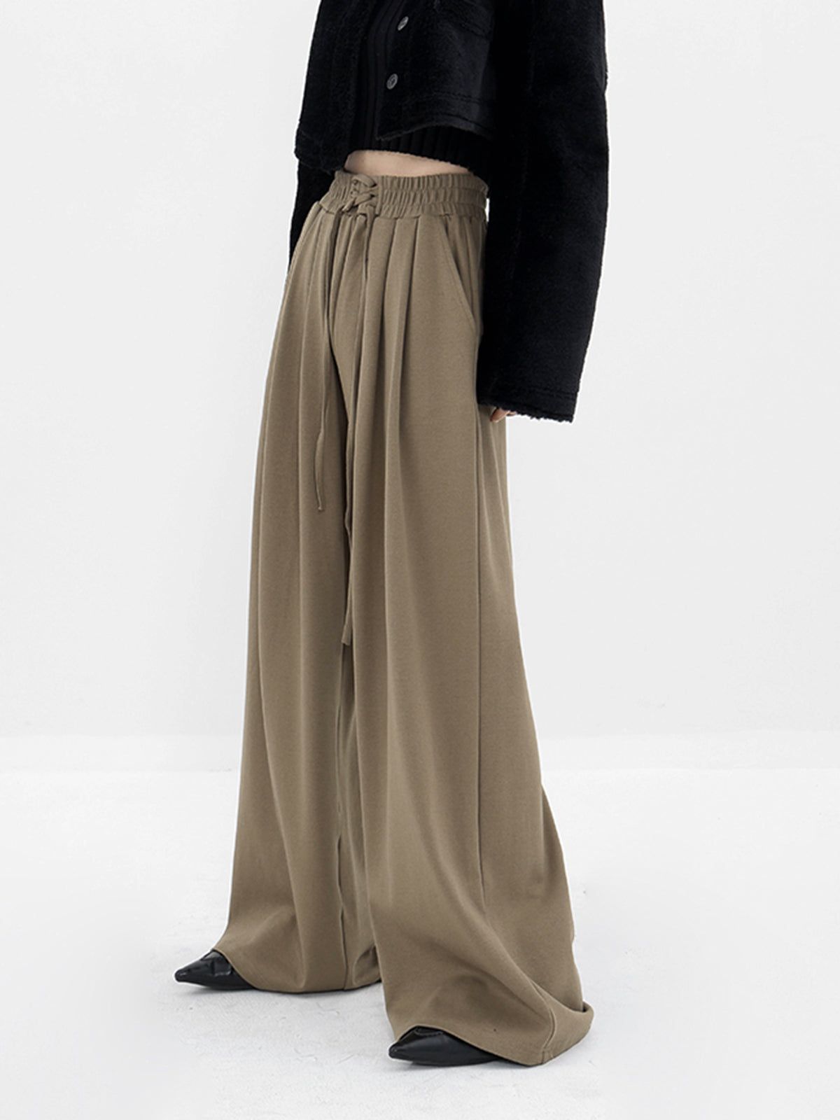 Solid Drawstring Baggy Sweatpants sold by COMMENSE product image thumbnail 4