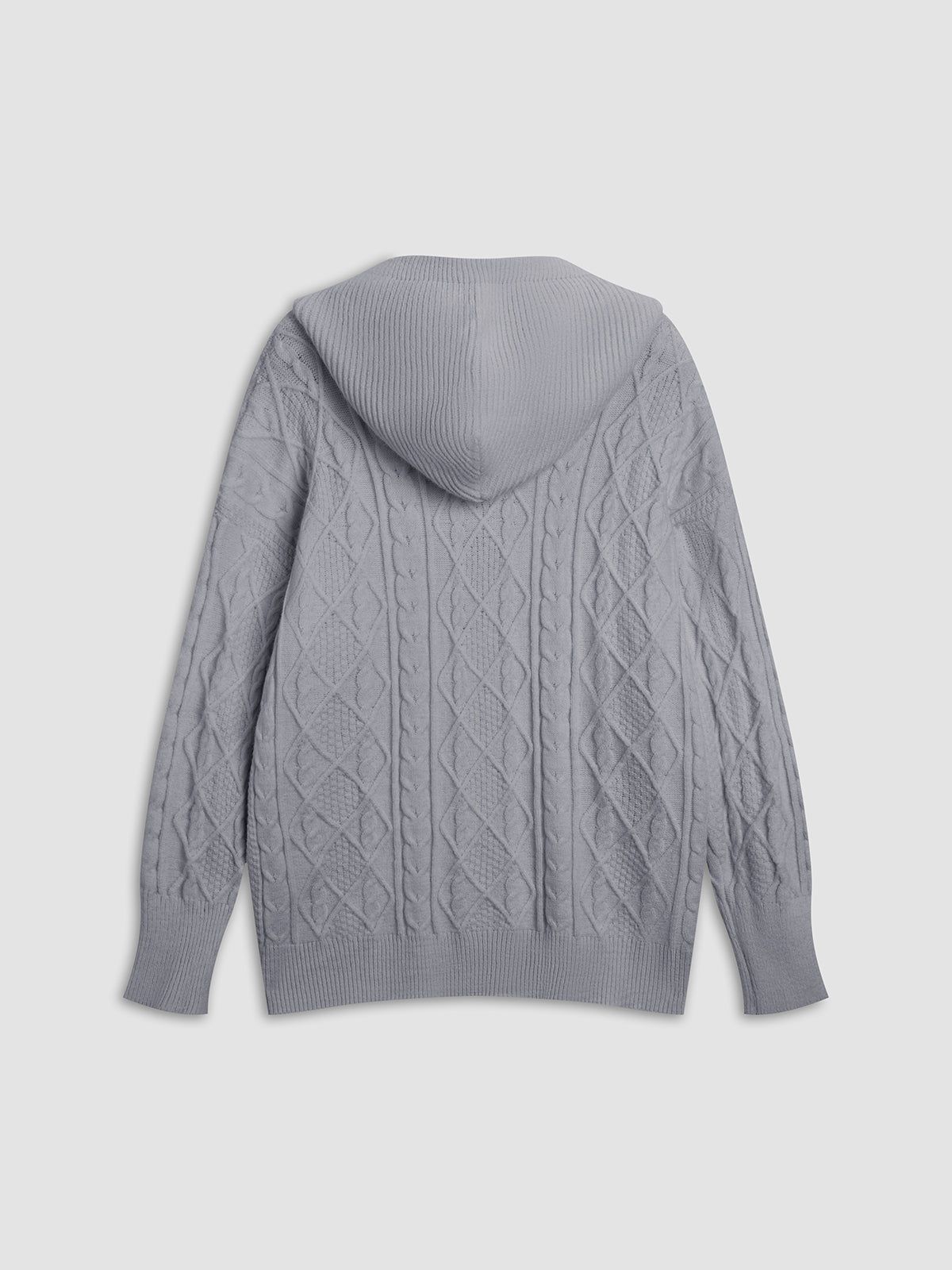 Cable Knit Hoodie Sweater sold by COMMENSE product image thumbnail 4