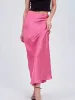 Solid Satin Maxi Skirt sold by COMMENSE