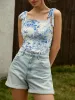 Bloom In Spring Print Knotted Cami Top sold by COMMENSE