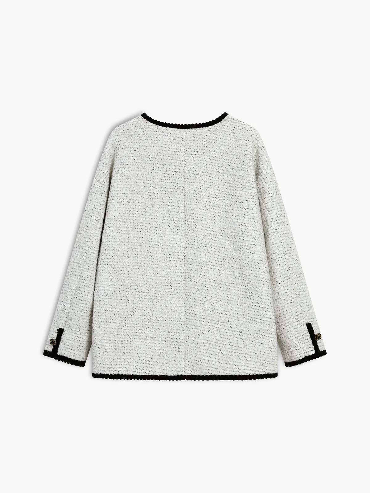 Contrast Trim Mixed Tweed Double Pockets Blazer sold by COMMENSE product image thumbnail 2