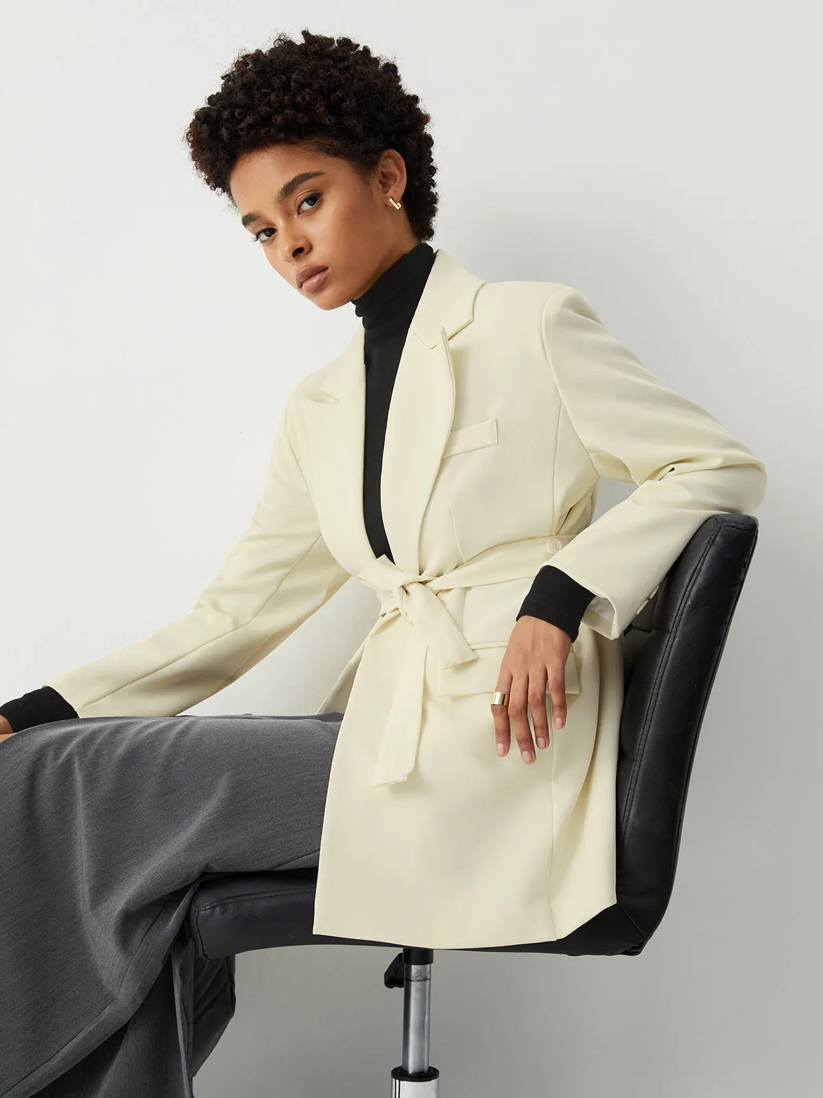 Tie Front Structured Blazer sold by COMMENSE product image thumbnail 5