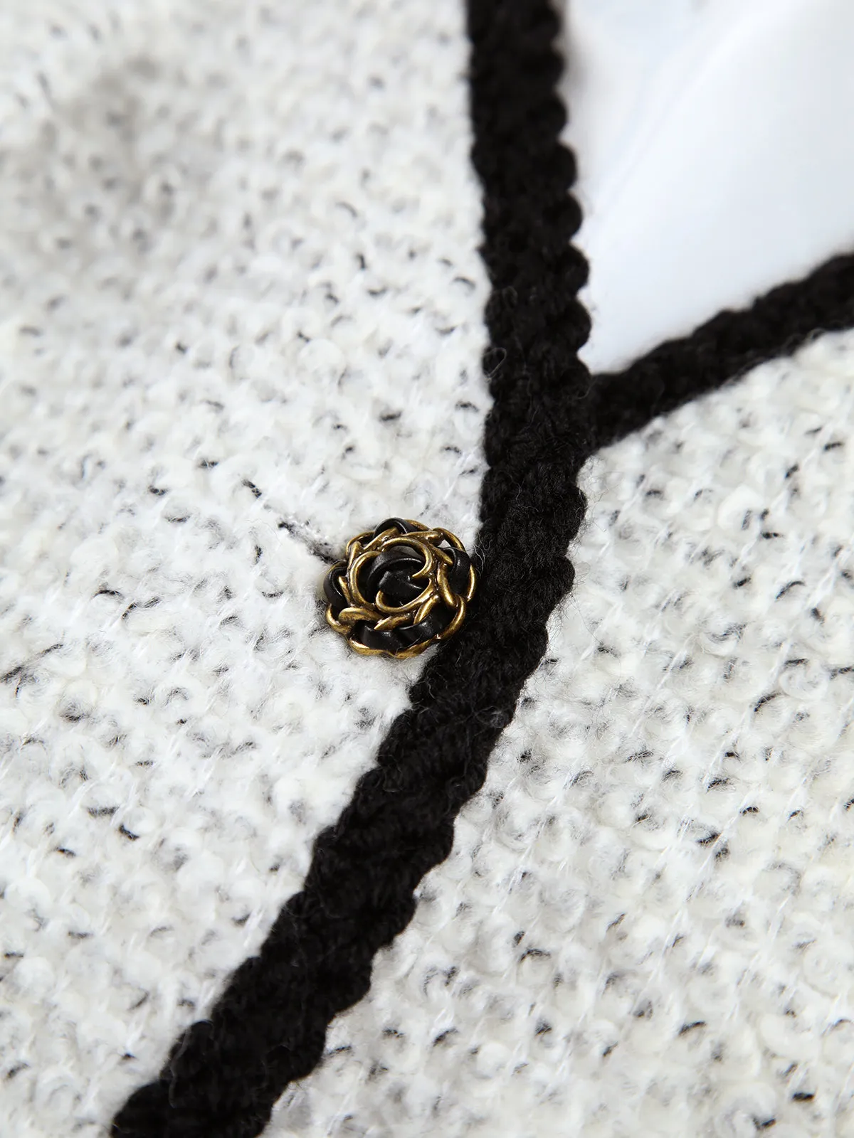 Contrast Trim Mixed Tweed Double Pockets Blazer sold by COMMENSE product image thumbnail 3