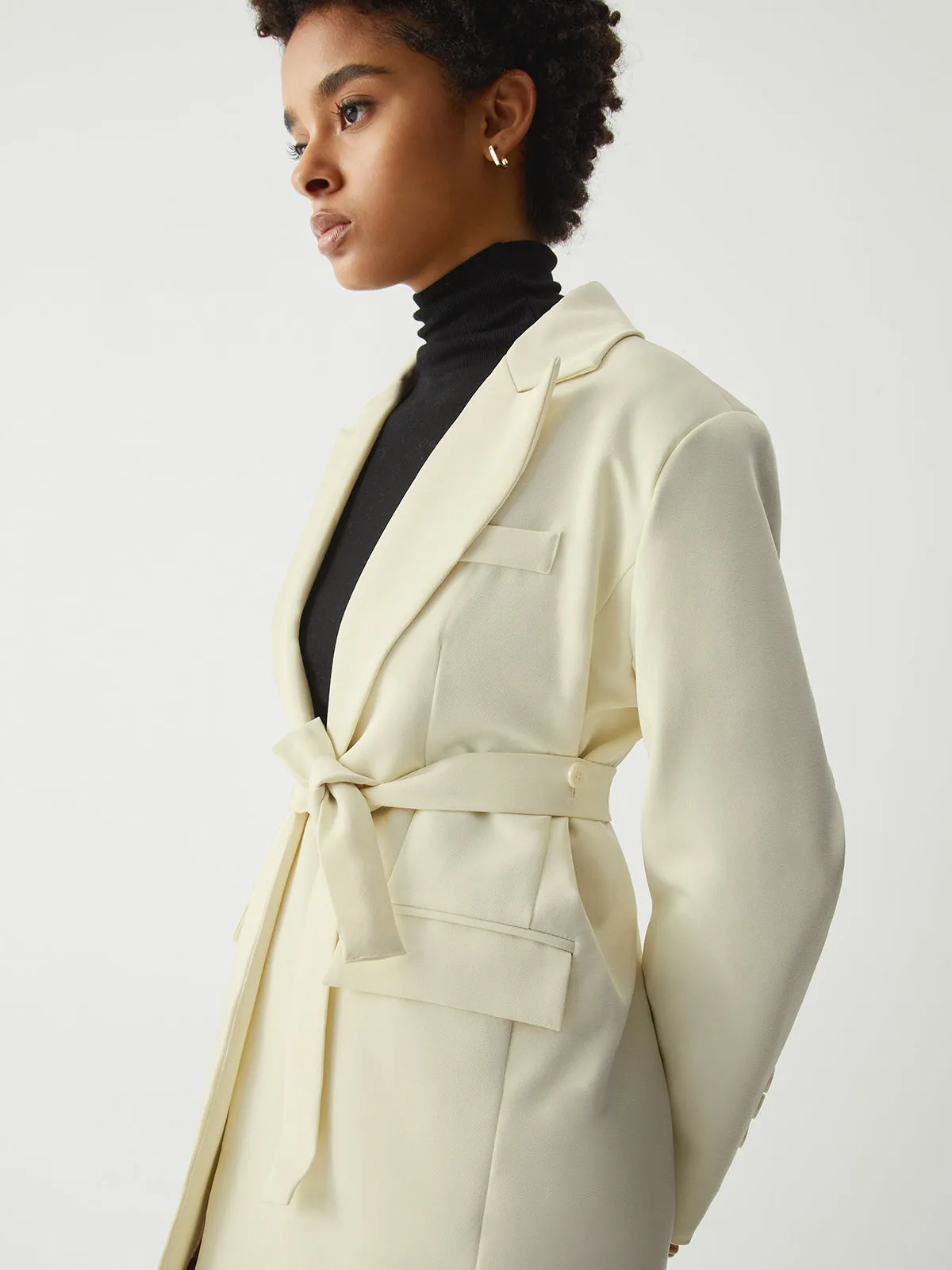 Tie Front Structured Blazer sold by COMMENSE product image thumbnail 3