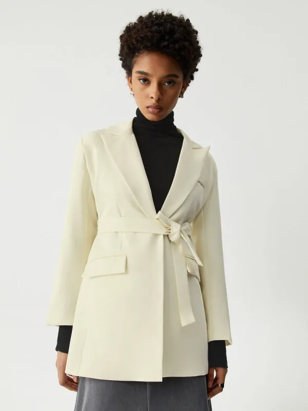 Tie Front Structured Blazer sold by COMMENSE