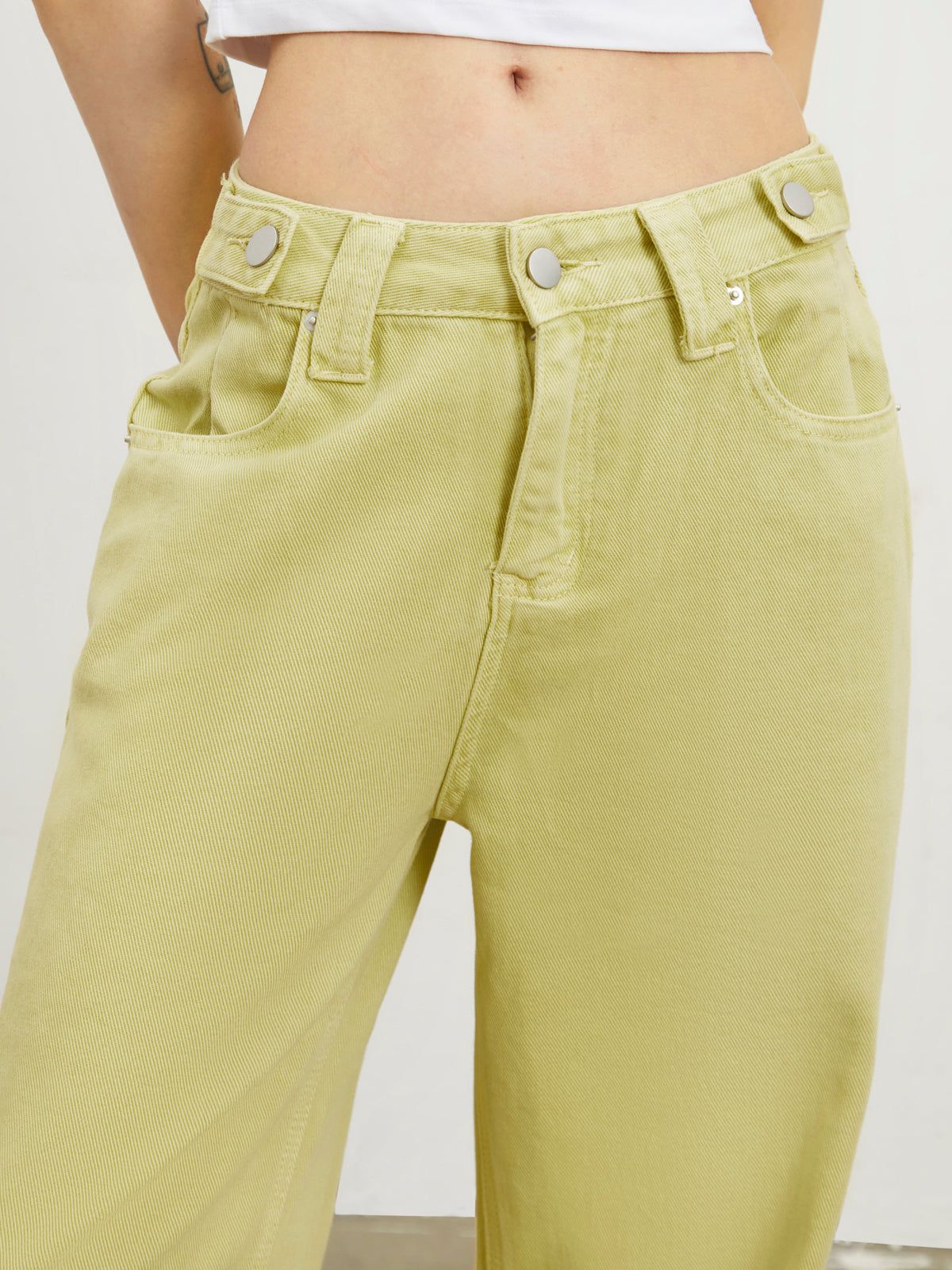 Solid Denim Wide Leg Jeans sold by COMMENSE product image thumbnail 5