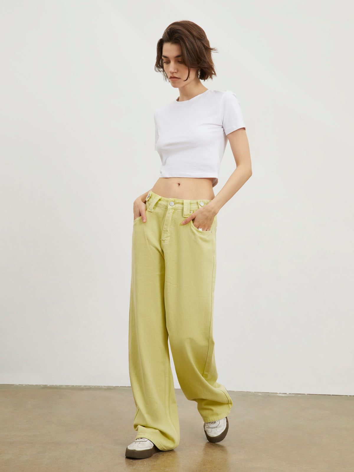 Solid Denim Wide Leg Jeans sold by COMMENSE product image thumbnail 2