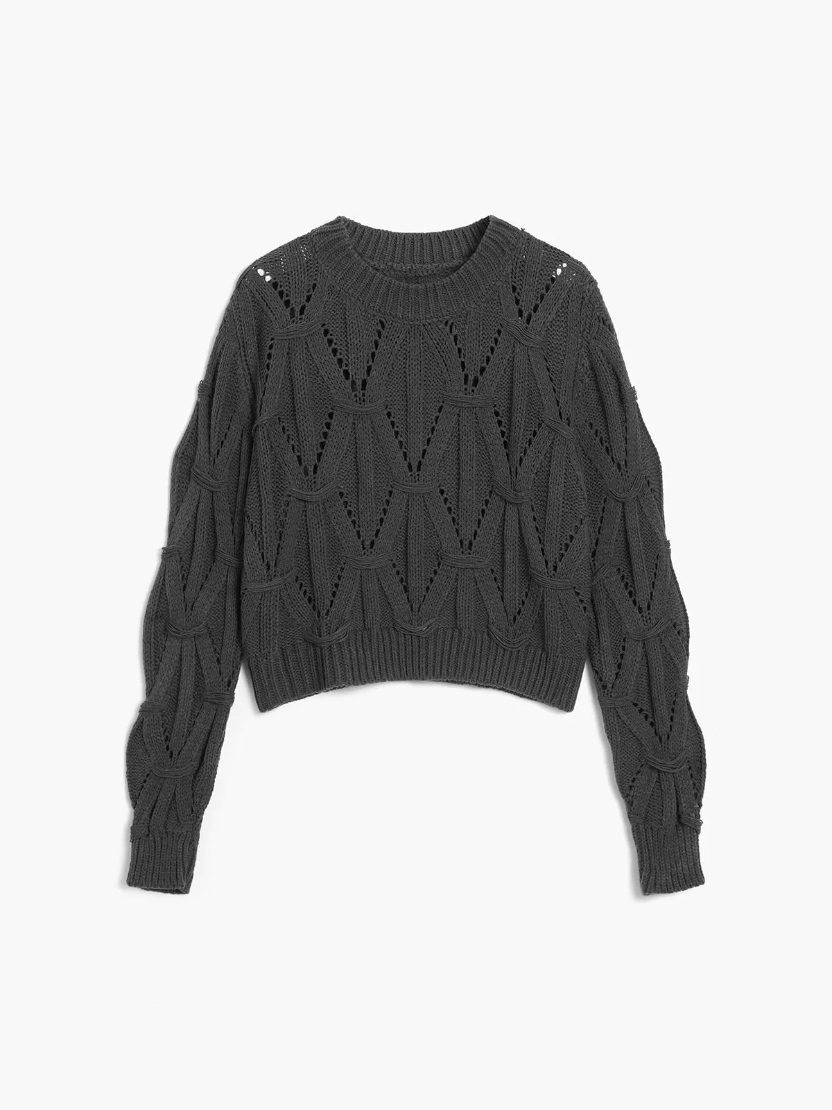Coffee Run Cable Knit Sweater sold by COMMENSE