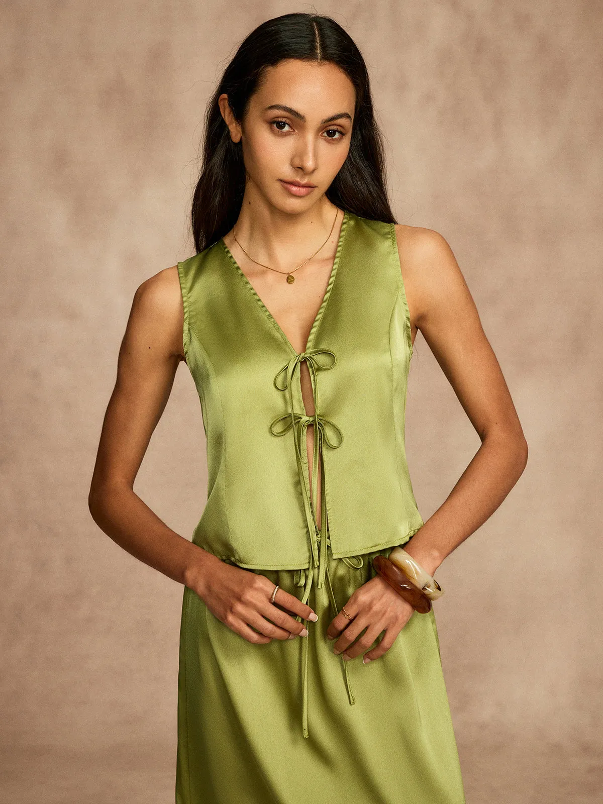 Plain Drawstring Sleeveless Skirt Set sold by COMMENSE product image thumbnail 5