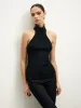 Tie Back Wrap Knit Halter Top sold by COMMENSE